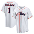 Houston Astros #1 Carlos Correa White Thaam Home Replica Jersey