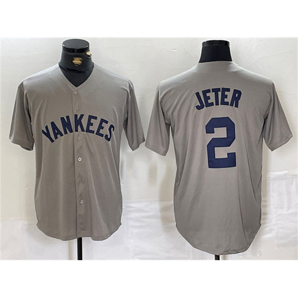 New York Yankees #2 Derek Jeter Gray Tomch Cool Base Stitched Jersey
