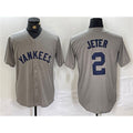 New York Yankees #2 Derek Jeter Gray Tomch Cool Base Stitched Jersey