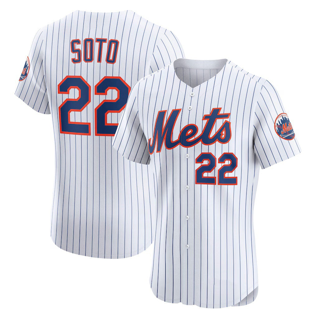 New York Mets #22 Juan Soto White Tomch Home Elite Jersey