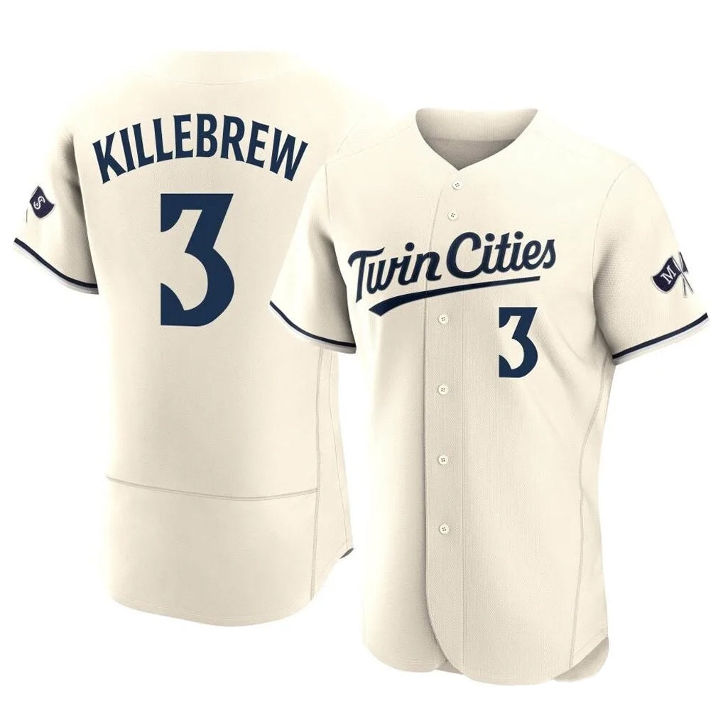 Minnesota Twins #3 Harmon Killebrew Player Cream TomchHome Limited Elite Stitched Jerseys