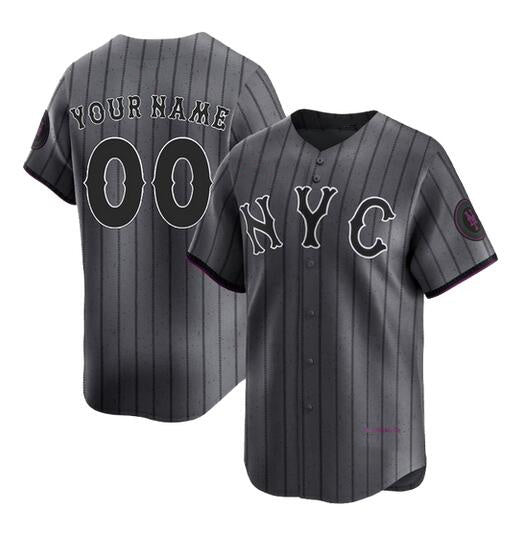 Custom New York Mets Graphite Tomch 2024 City Connect Limited Stitched Jersey