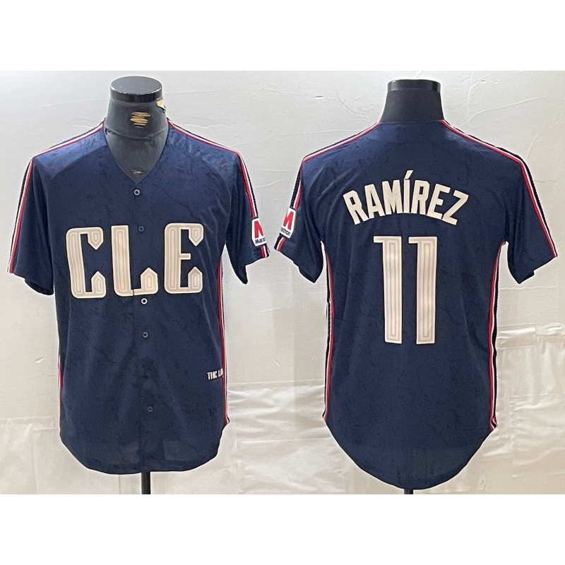 Cleveland Guardians #11 Jose Ramirez Navy Thaam 2024 City Connect Limited Stitched Jersey
