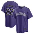 Colorado Rockies #22 Mickey Moniak Player Purple Tomch Game Home Stitched Jerseys