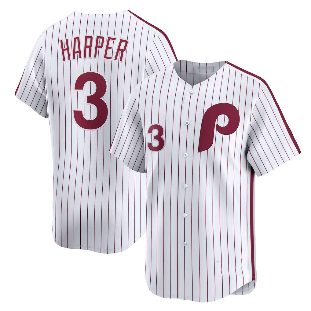 Philadelphia Phillies #3 Bryce Harper White Tomch Cooperstown Collection Limited Jersey