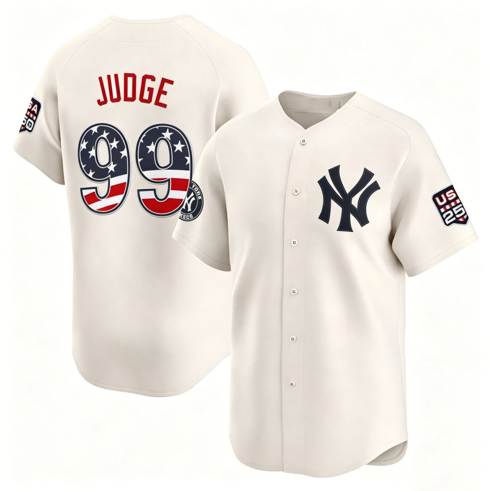 New York Yankees #99 Aaron Judge Cream Tomch USA 250 Fourth of July Limited Stitched Jersey