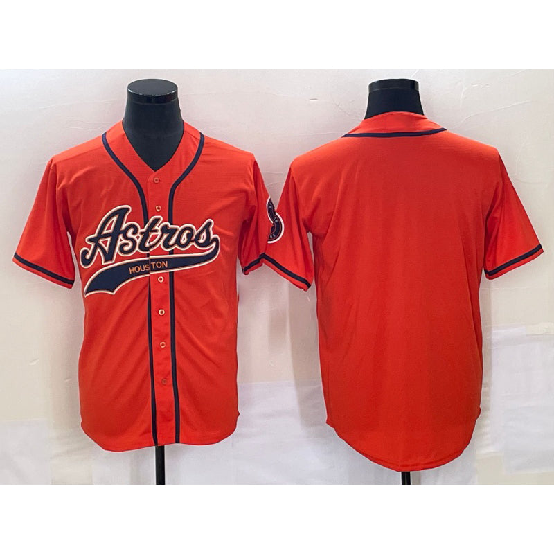 Houston Astros Blank Number Orange Tomch With Patch Cool Base Stitched Jersey