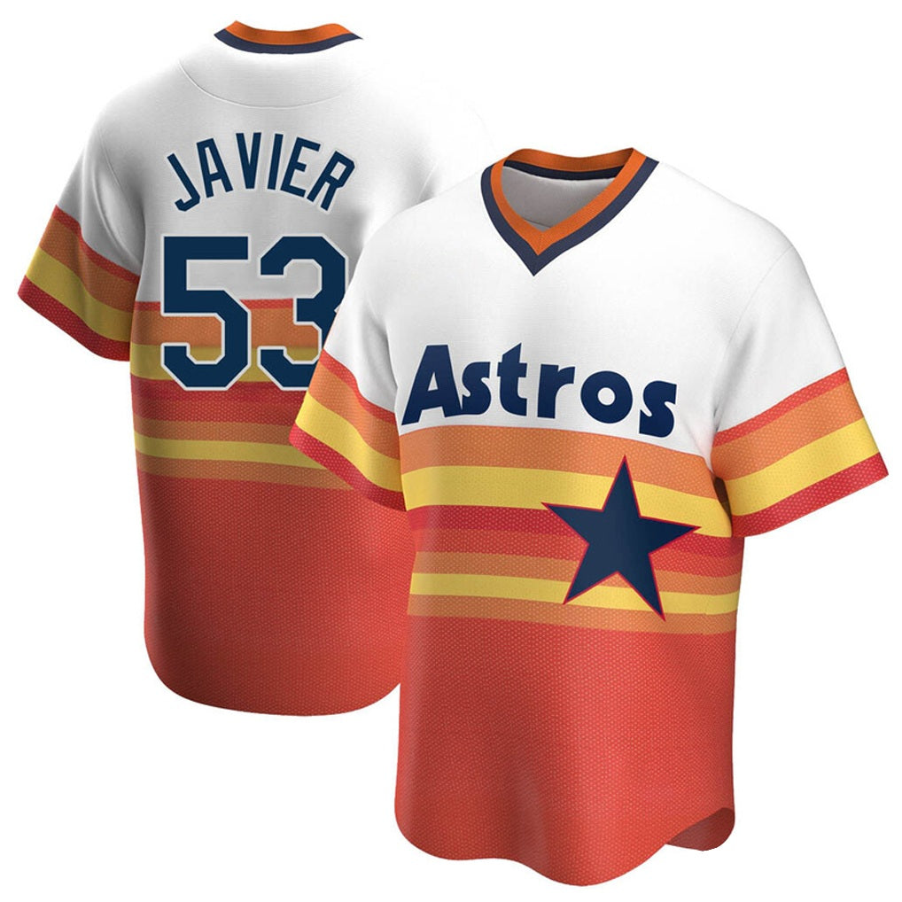 Houston Astros #53 Cristian Javier Player Rainbow Cooperstown Collection Tomch T-shirt Stitched Jerseys
