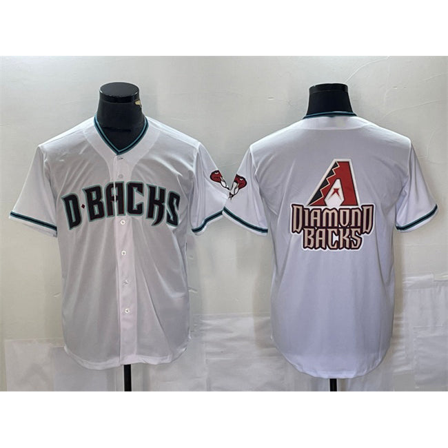 Arizona Diamondbacks White Tomch Team Big Logo Cool Base Stitched Jerseys