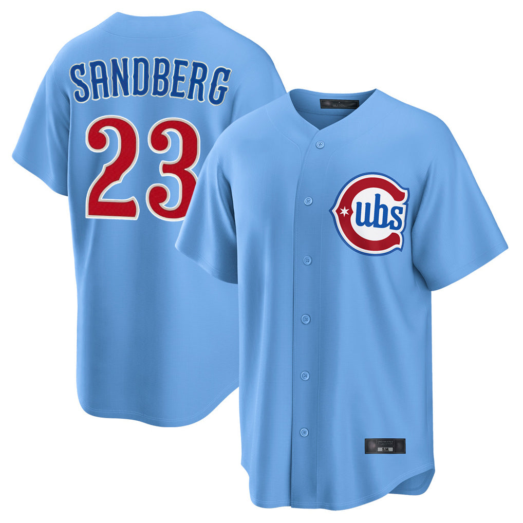 Chicago Cubs #23 Ryne Sandberg Player Light Blue Tomch Home Game Stitched Jerseys
