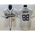 Chicago White Sox #88 Luis Robert Number White Tomch Cool Base Stitched Jersey