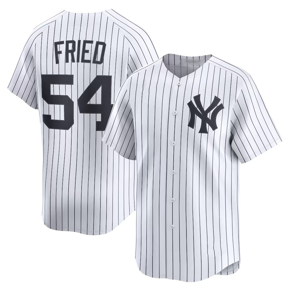 New York Yankees #54 Max Fried White Tomch Home Limited Player Jersey 2
