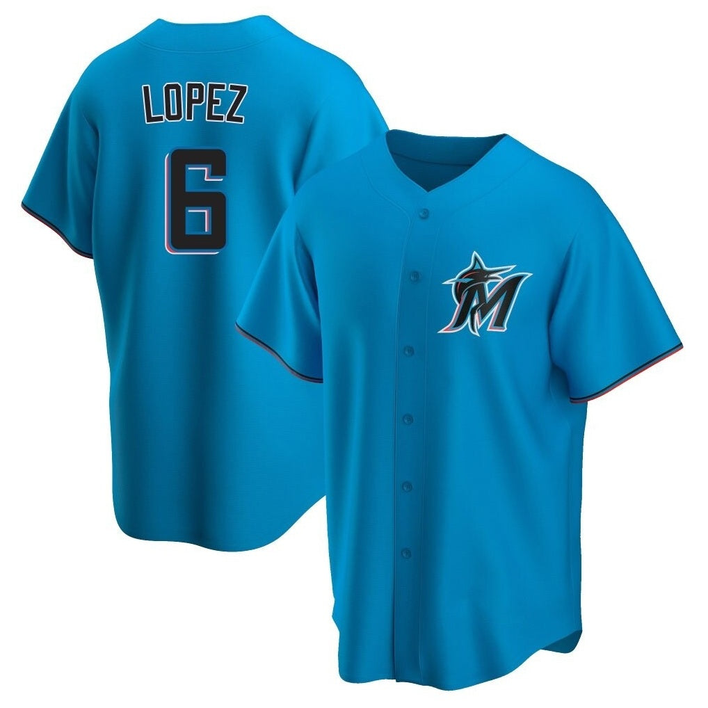 Miami Marlins #6 Otto Lopez Player Blue Tomch Home Game Stitched Jerseys