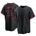 Cincinnati Reds #30 Ken Griffey Player Black Tomch City Connect Home Game Stitched Jerseys