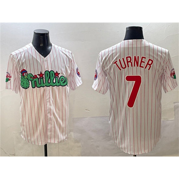 Philadelphia Phillies #7 Trea Turner White Tomch Phanatic Cool Base Stitched Jersey