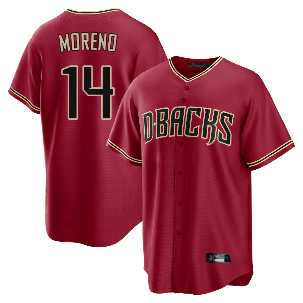 Arizona Diamondbacks #14 Gabriel Moreno Player Red Tomch Home Game Stitched Jerseys