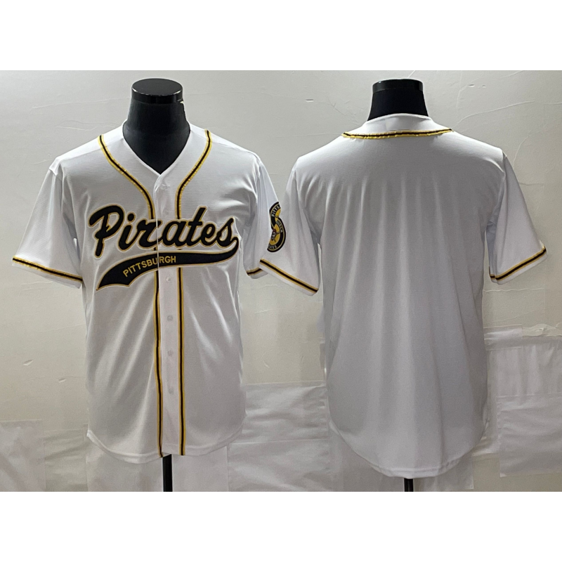 Pittsburgh Pirates Blank White Tomch Cool Base Stitched Jersey