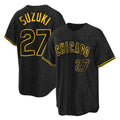 Chicago Cubs #27 Seiya Suzuki Player Black Tomch Snake Skin City Game Stitched Jerseys