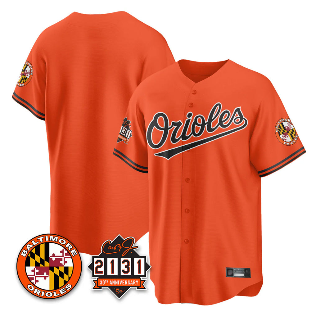 Baltimore Orioles Orange Tomch 30th Anniversary of 2131 Home Game Blank Player Stitched Jerseys