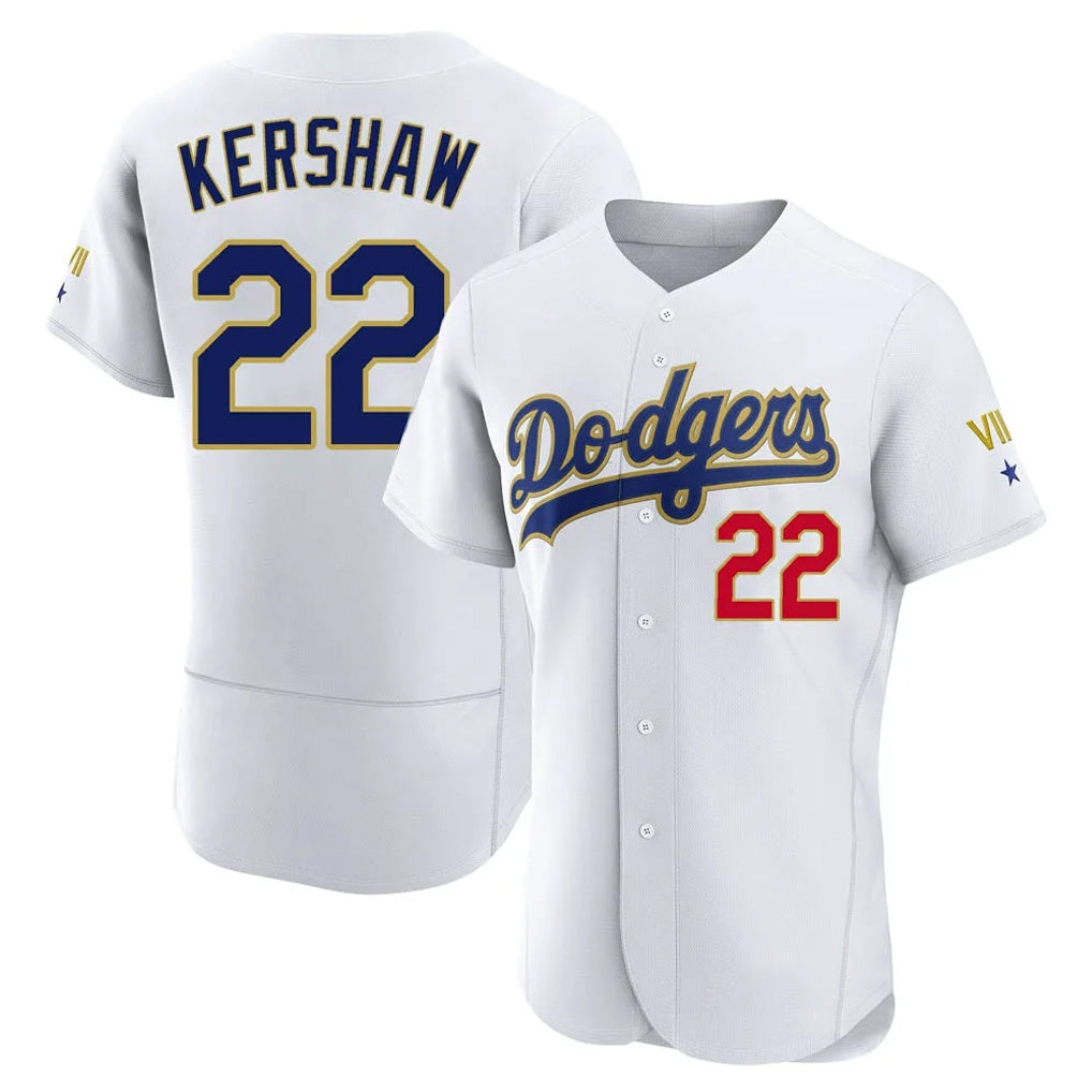 Los Angeles Dodgers #22 Clayton Kershaw Player Gold White Tomch 2026 Collection Stadium Limited Elite Stitched Jerseys
