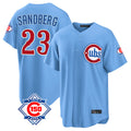 Chicago Cubs #23 Ryne Sandberg Player Light Blue Tomch 150th Anniversary Home Game Stitched Jerseys