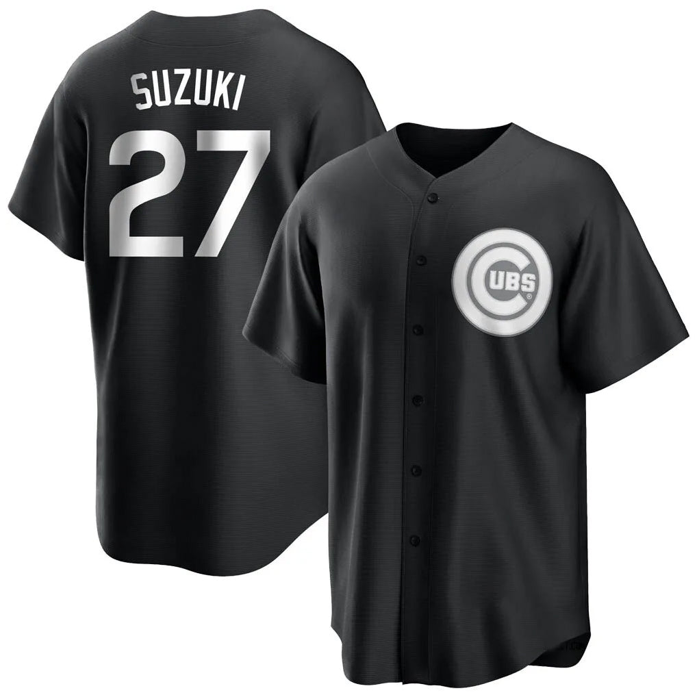 Chicago Cubs #27 Seiya Suzuki Player Black Tomch Game Stitched Jerseys