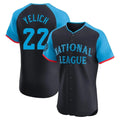 Milwaukee Brewers #22 Christian Yelich Player Navy Tomch Limited National League All-Star Home Limited Elite Stitched Jerseys