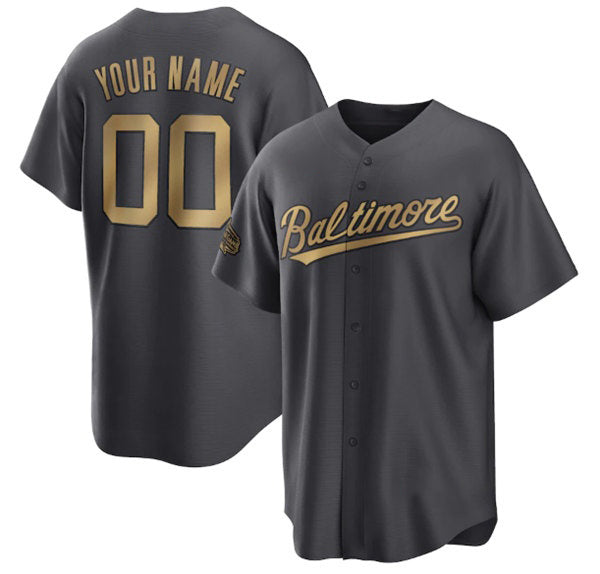 Custom Baltimore Orioles Active Player Charcoal Tomch 2022 All-Star Cool Base Stitched Jersey
