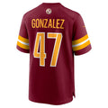 W.Commanders #47 Zane Gonzalez Burgundy Tomch Game Jersey