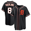 Detroit Tigers #8 Matt Vierling Player Black Tomch Fashion Out Home Game Stitched Jerseys