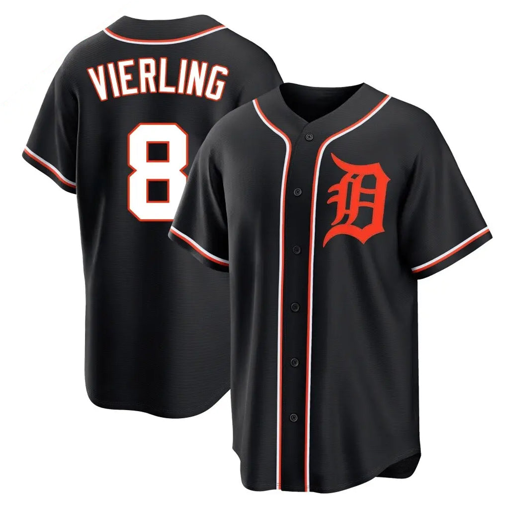 Detroit Tigers #8 Matt Vierling Player Black Tomch Fashion Out Home Game Stitched Jerseys