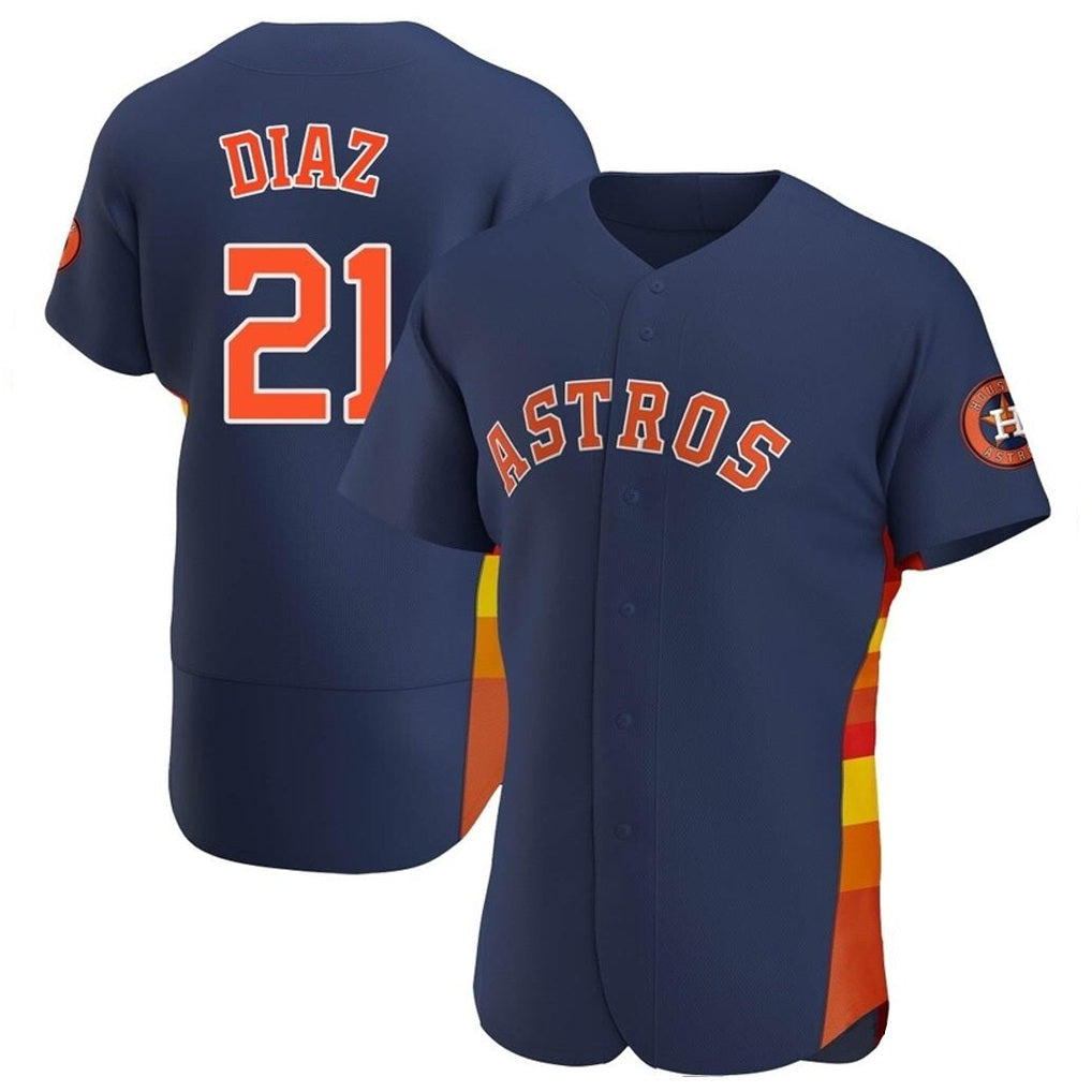 Houston Astros #21 Yainer Diaz Player Navy Tomch Home Limited Elite Stitched Jerseys