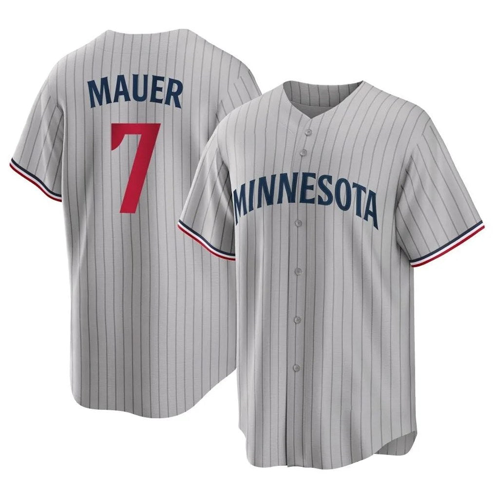Minnesota Twins #7 Joe Mauer Player Gray TomchGame Limited Home Stitched Jerseys