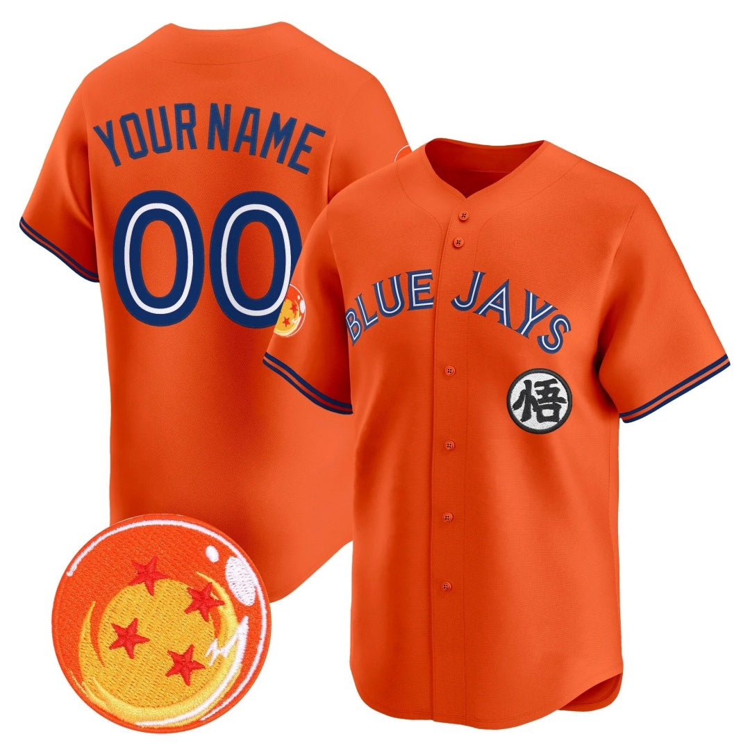 Custom Toronto Blue Jays x Dragon Ball Orange Tomch Vapor Premier Limited Jersey - All Stitched