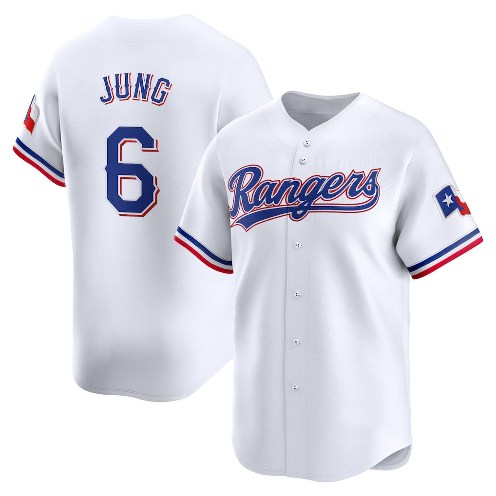 Texas Rangers #6 Josh Jung White Tomch Home Limited Player Jersey