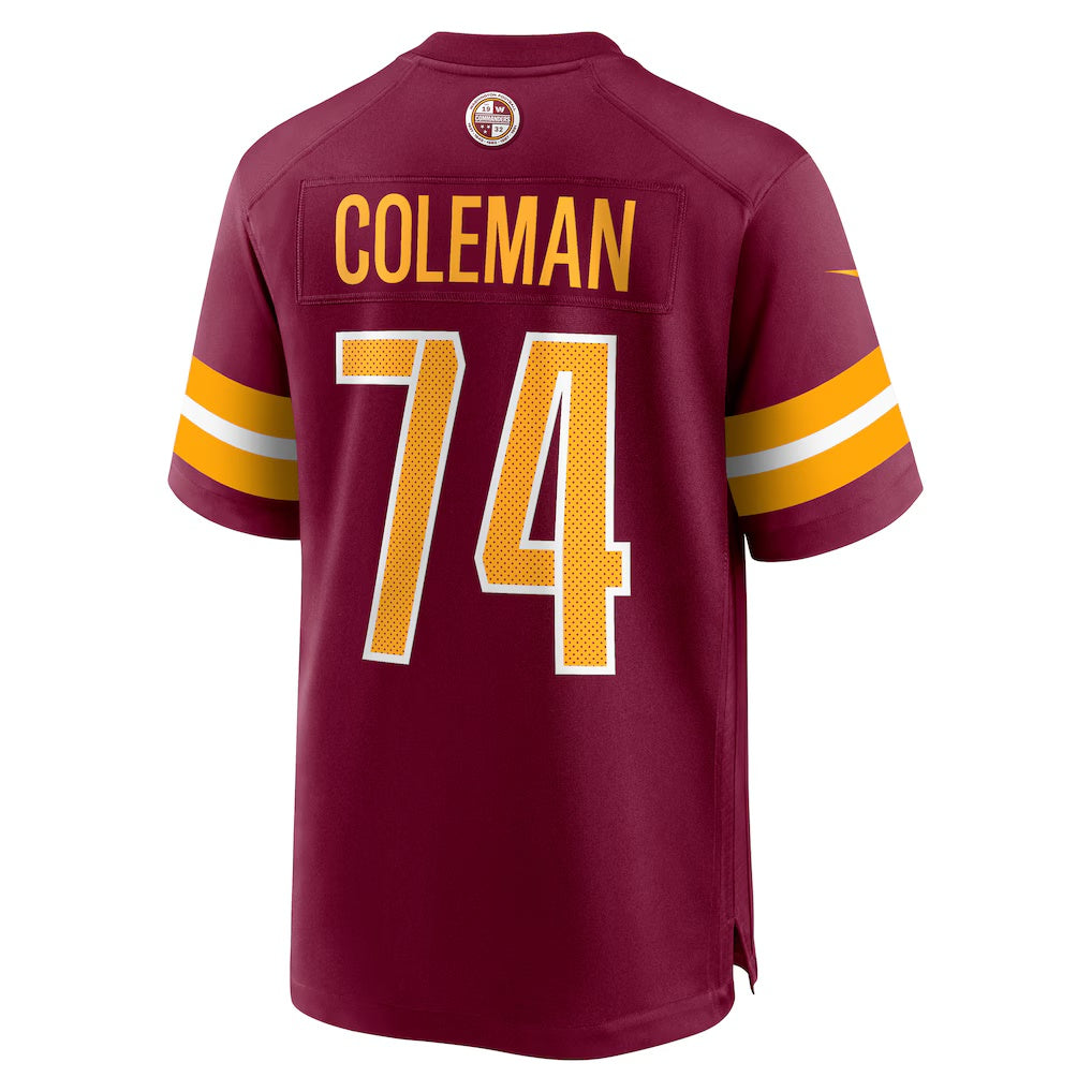 W.Commanders #74 Brandon Coleman Burgundy Tomch Game Jersey