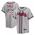 Atlanta Braves #51 Chris Sale Player Gray Tomch USA 250 Fourth Of July Limited Home Game Stitched Jerseys