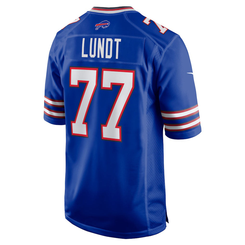 B.Bills #77 Chase Lundt Royal Tomch Team Game Jersey