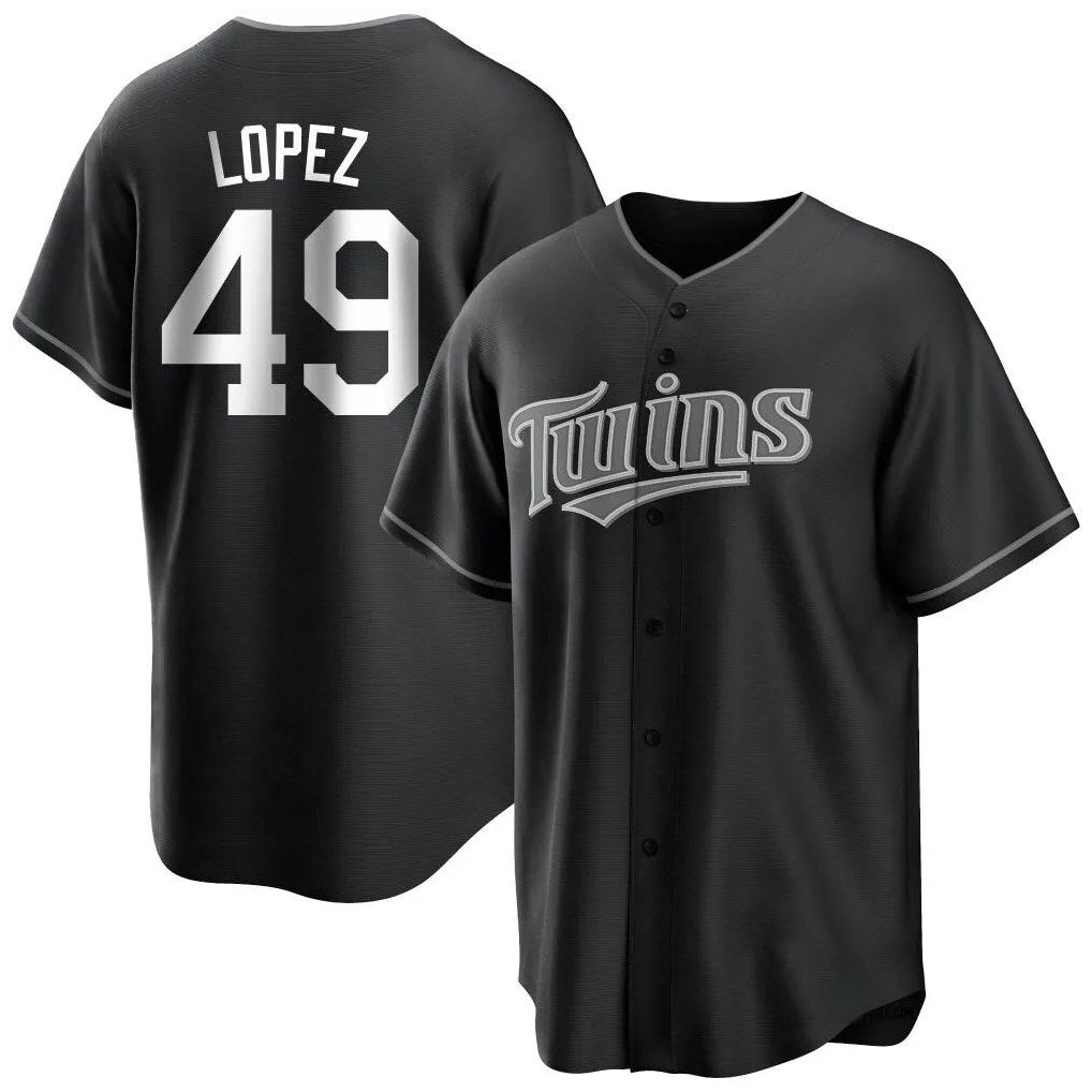 Minnesota Twins #49 Pablo Lopez Player Black TomchHome Game Stitched Jerseys