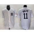 New York Yankees #11 Anthony Volpe Name White Tomch With Patch 2024 Cool Base Stitched Jersey