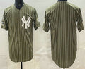 New York Yankees Blank Olive Tomch Pinstripe 2026 Armed Forces Day Salute To Service Jersey
