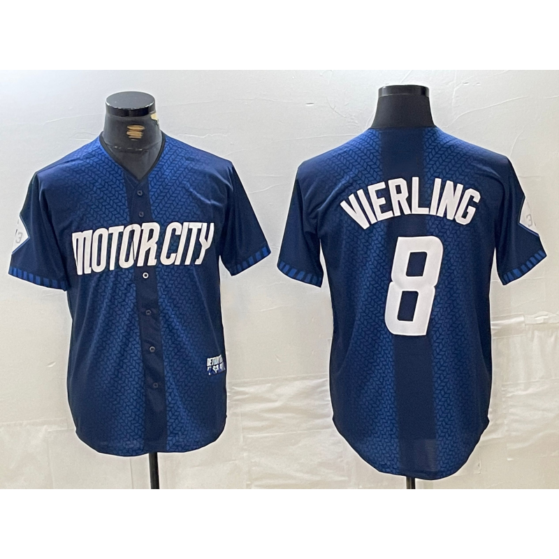Detroit Tigers #8 Matt Vierling Navy Tomch 2024 City Connect Cool Base Limited Stitched Jersey