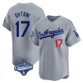 Los Angeles Dodgers #17 Shohei Ohtani Player Gray Tomch World Series Meet Limited Home Stitched Jerseys