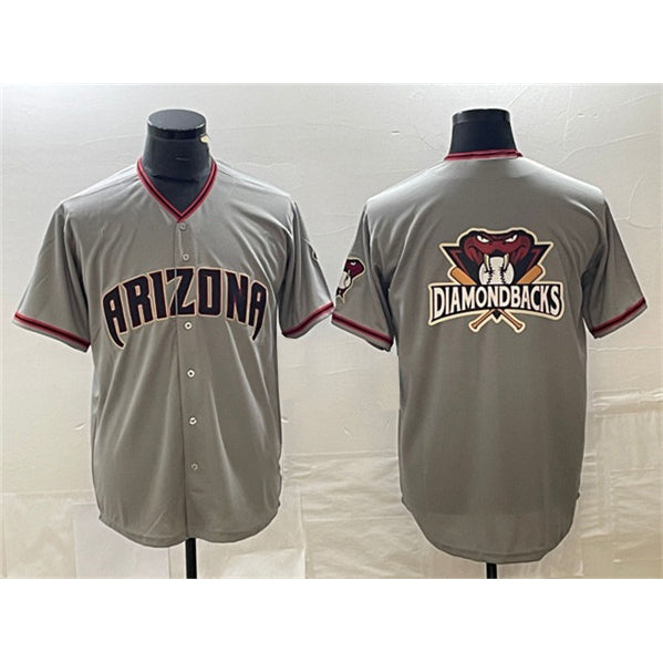 Arizona Diamondbacks Gray Tomch Team Big Logo Cool Base Stitched Jerseys