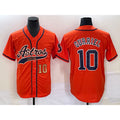 Houston Astros #10 Yuli Gurriel Number Orange Tomch With Patch Cool Base Stitched Jersey