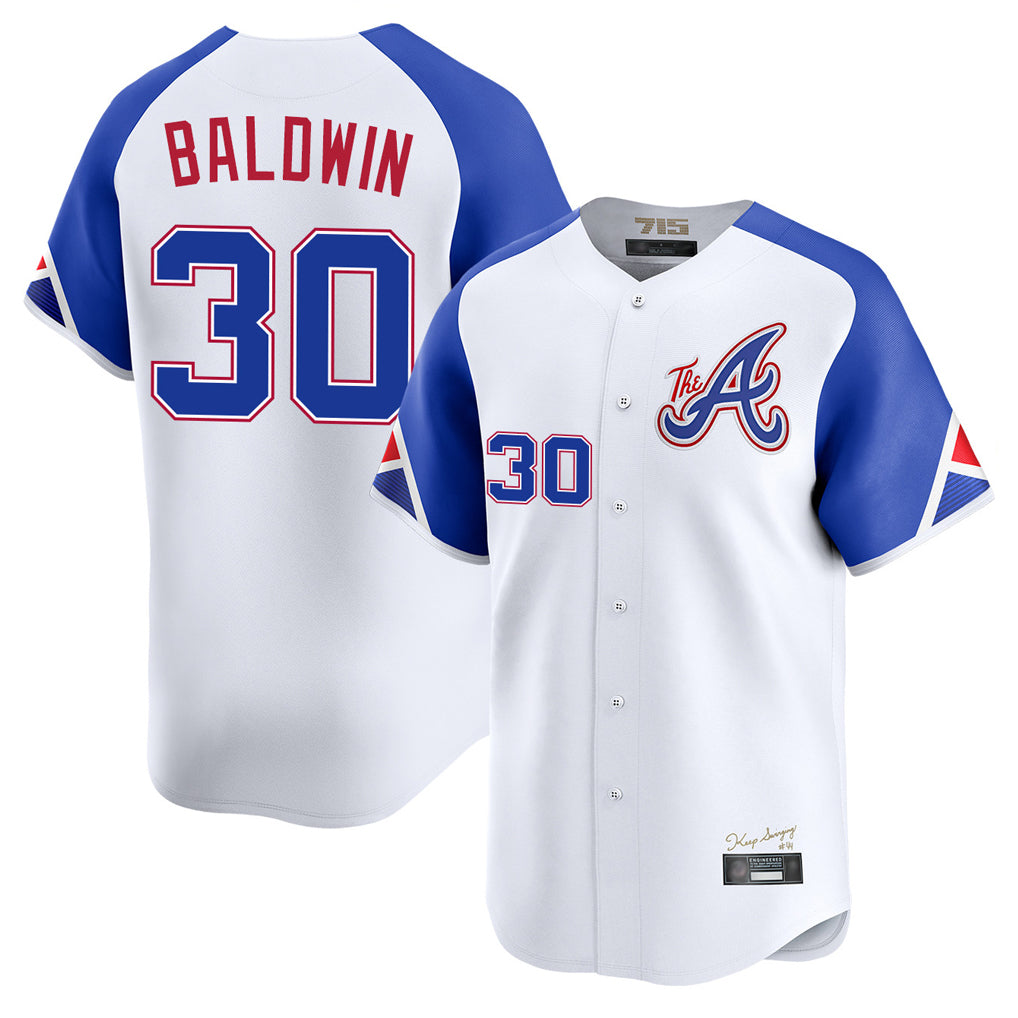 Atlanta Braves #30 Drake Baldwin Player White Tomch City Connect Limited Home Game Stitched Jerseys