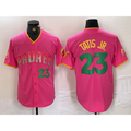 San Diego Padres #23 Fernando Tatis Jr. Pink Tomch Cool Base Stitched Jerseys