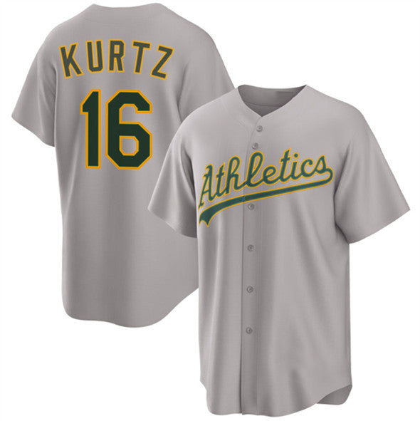 Oakland Athletics #16 Nick Kurtz Gray Tomch 2024 Away Limited Stitched Jersey