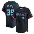 Miami Marlins #39 Eury Perez Player Black Tomch City Connect Home Limited Stitched Jerseys