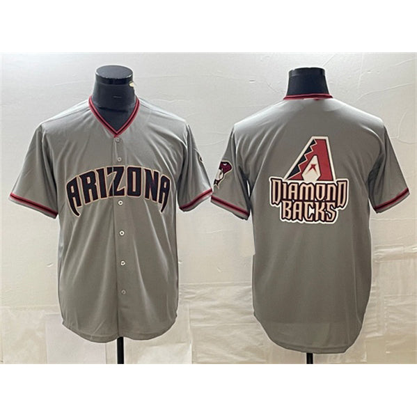 Arizona Diamondbacks Gray Tomch Team Big Logo Cool Base Stitched Jersey 2